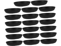 Juego De 20 Platillos De Plástico Negro Para Ollas