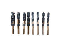 Set 8 Brocas Hss 14-25mm Mango Reducido 1/2" Acero Rápido Caja Aluminio Madera Metal