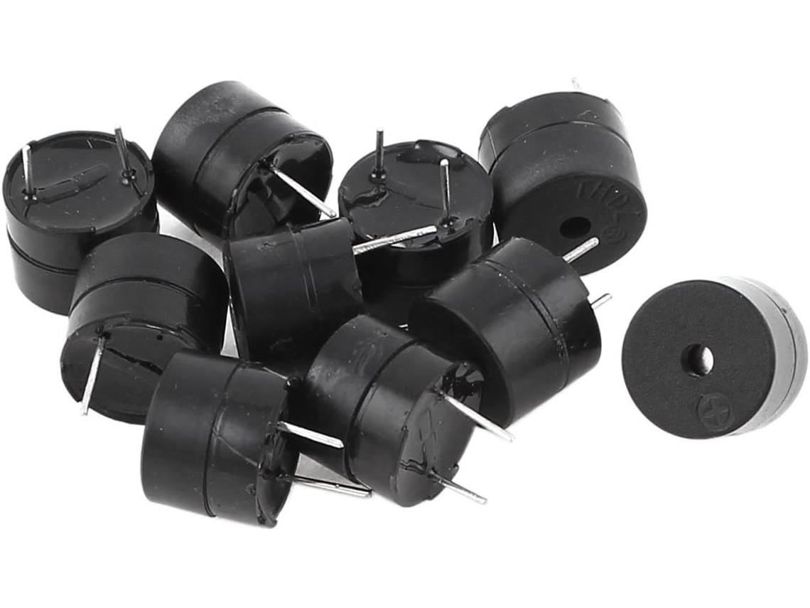 Juego de 10 zumbadores electrónicos industriales, tono continuo, color negro, 12 V CC, 12 mm x 9,5 mm CHABERLU