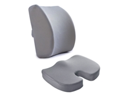Cojín De Asiento De Espuma Viscoelástica Para Oficina, Almohada De Apoyo Para La Espalda Para Aliviar El Dolor Ciático/de Espalda Gris 02 Digitallab