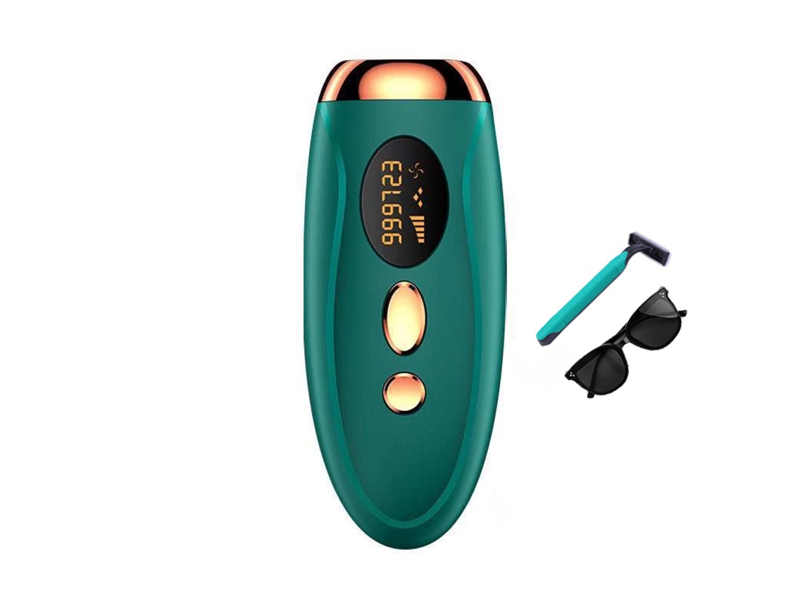 Dispositivo De Depilación Láser Ipl, 999.900 Pulsos - Verde Oscuro,con Kit Completo De Accesorios Y Gafas Protectoras.