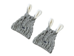 Juego de Toalla Kofihety Gorro Secado Cabello Poliéster Gris - 2 unid (25x15x5cm)
