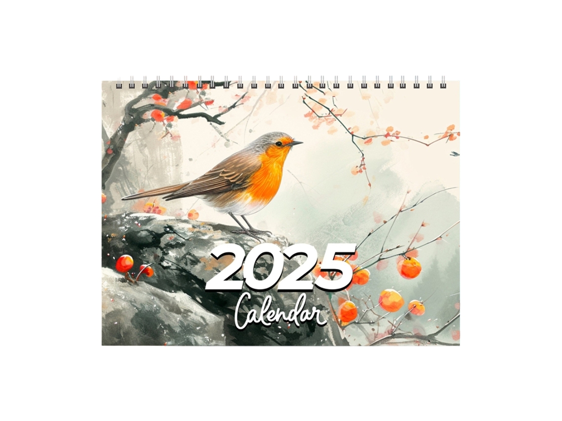 VVJIJILLY Calendário De Parede Com Design Artístico Floral