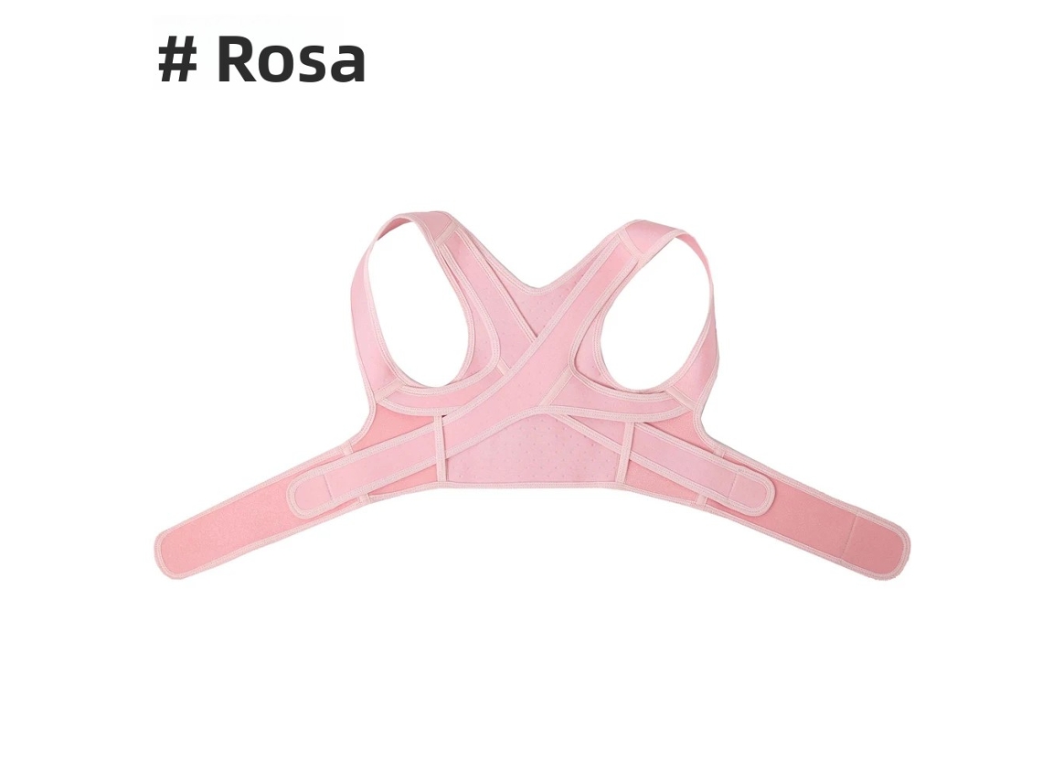 (rosa M) Corrector De Postura Ajustable Almohadilla De Soporte De Espalda Transpirable