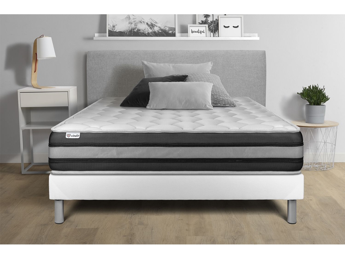 Canapé de Matrimonio Vital Spring Zen VITALIT Espuma con memoria Blanco (200x200)