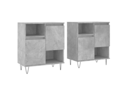 Juego de 2 aparadores en madera gris cemento - MAISON EXCLUSIVE