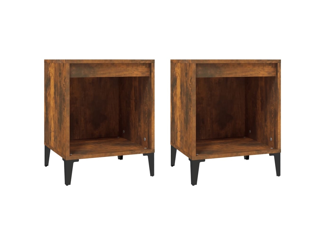Conjunto 2 Mesita De Noche VIDAXL Marrón Madera contrachapada (40x35x50 cm)
