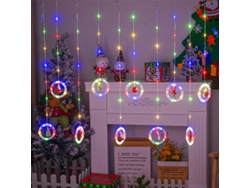 Guirnalda Navideña Luminosa, Decoración Para Ventanas, 120 Led, 8 Modos, Usb, Para Interiores