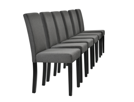 Juego de Sillas de Comedor [EN.CASA] (6 Un - Gris Oscuro - 90x42x48 cm - Tela y (100% PoliÁÂÁÂÁÂÁ©ster))