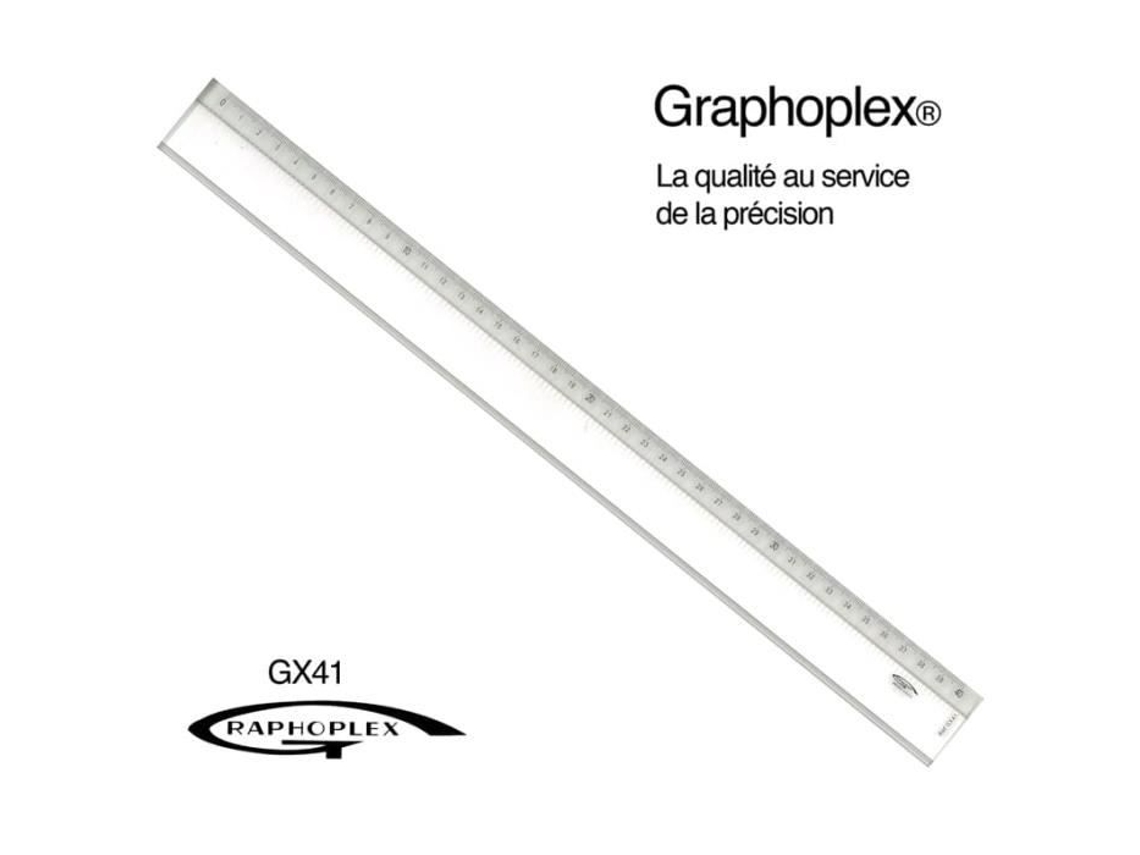 Regla transparente 1 bisel relieve 40 cm - Color Graphoplex