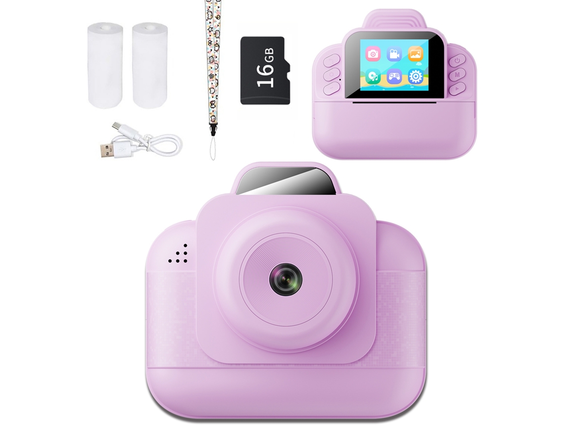 Cámara Instantánea 1080p Para Niños, Incluye Una Tarjeta De Memoria De 16 Gb (morada). Czhhmart