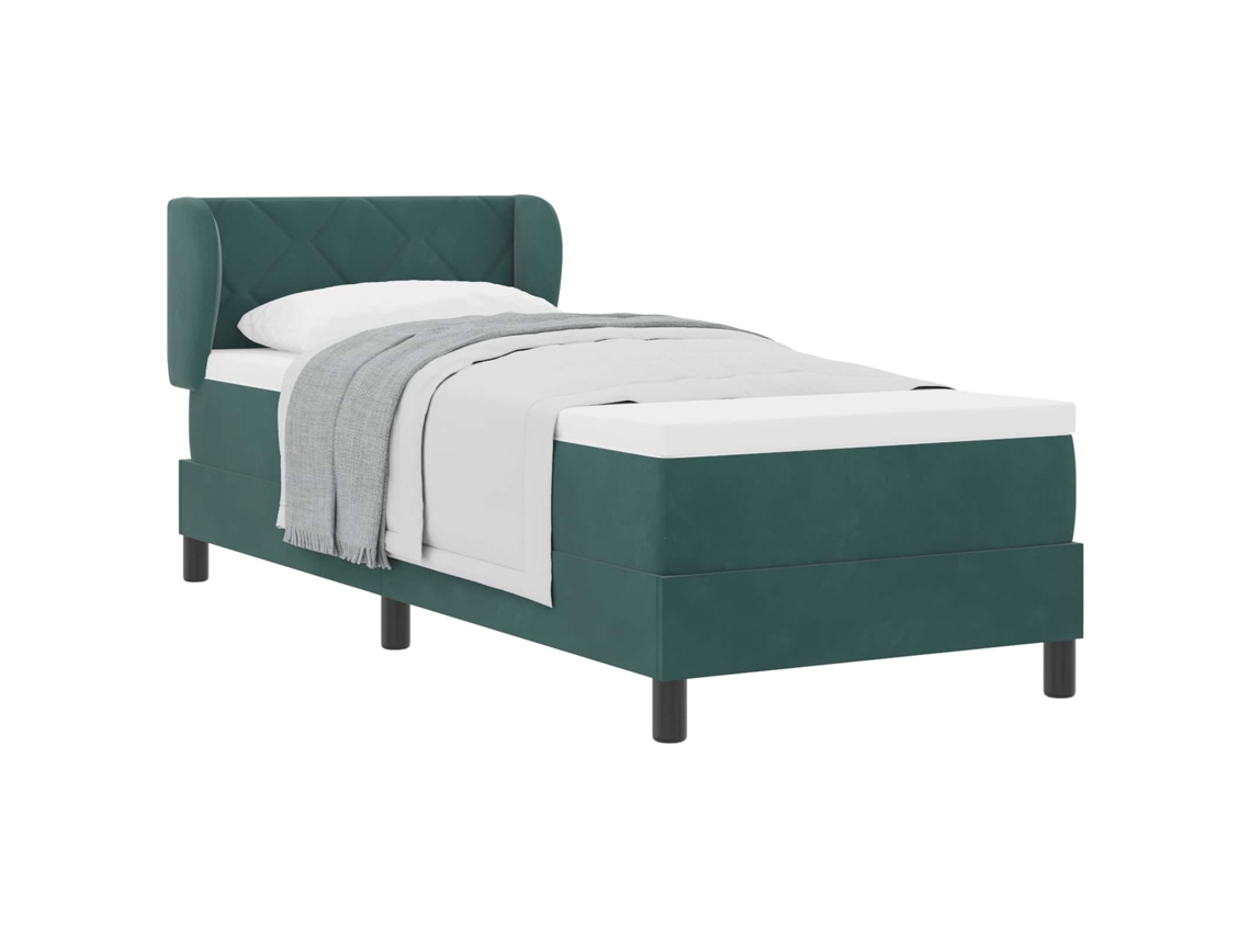 Maison Exclusive - Cama Tipo Box Spring Verde Oscuro 80 X 200 Cm Terciopelo