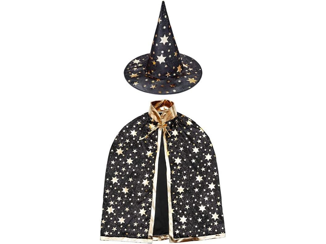 Capa De Mago Con Sombrero Para Niños, Disfraz De Halloween, Edades De 3 A 12 Años.