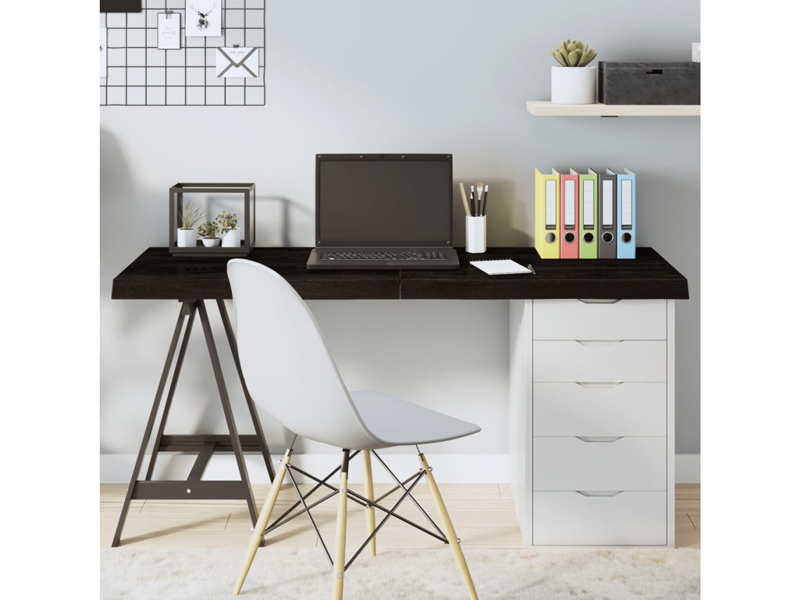 Tablero Mesa | Superficie De Mesa | Tablero De Escritorio Madera Roble Tratada Marrón Oscuro 140x60x(2-6) Cm Wsd24316
