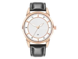Reloj Analógico Hombre De Cuero Pu Impermeable Con Dial Negro Y Blanco