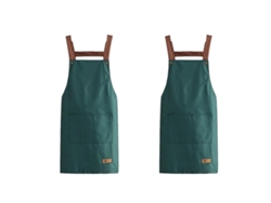 Delantal Con Babero Ajustable 2 Piezas Impermeable Con 2 Bolsillos Cocina Delantal De Cocinero Color Sólido