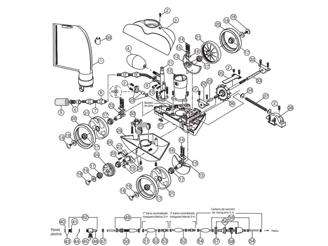 Aspirador Polaris 280 ZODIAC - Recambios