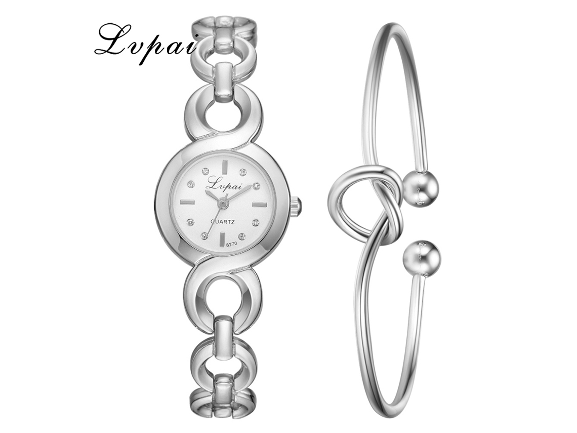 Reloj De Pulsera De Cuarzo Para Mujer Con Delicada Pulsera De Aleación De Plata Blanca.
