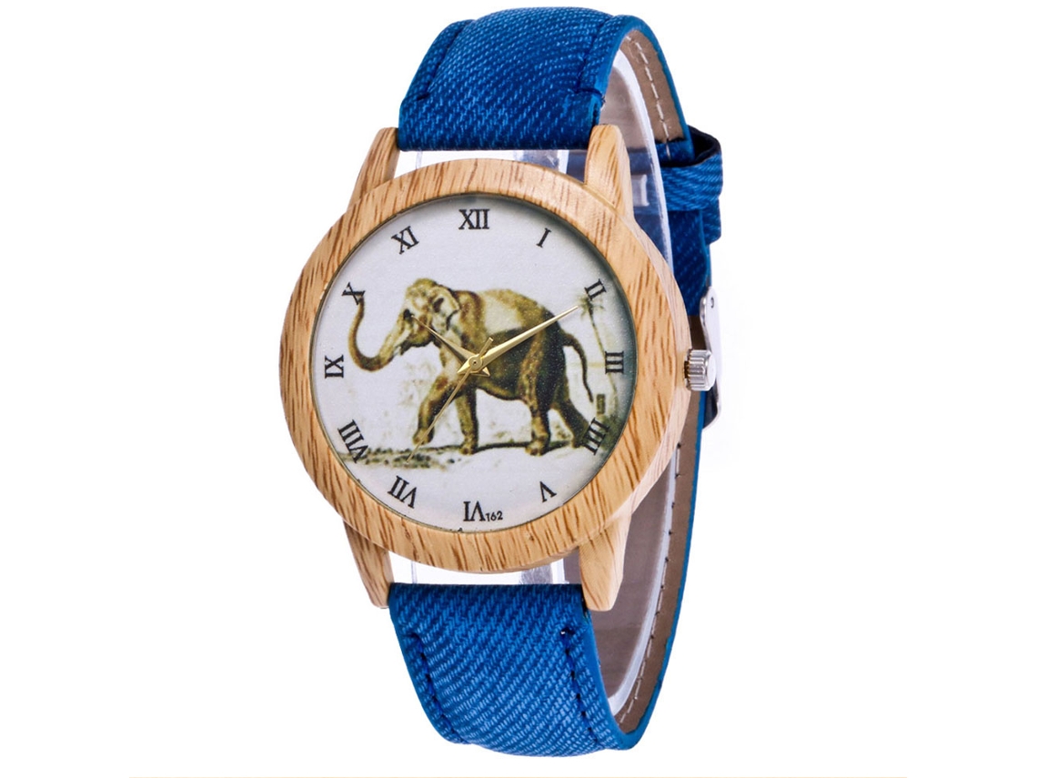 Reloj De Pulsera De Aleación Para Mujer Vansvar Con Diamantes De Imitación Y Estampado Floral (marrón)