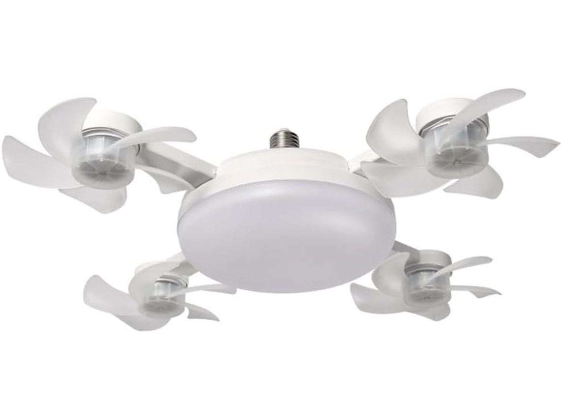 Ventilador De Teto Led Com Controle Remoto, Luminária De Teto Led Dimerizável (design De Quatro Cabeças)