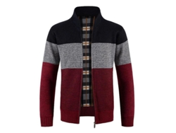 2026-chaqueta Cardigan De Pelo Polar Para Hombres, Color Block, Gruesa Y Caliente, Manga Larga, Abrigo De Invierno