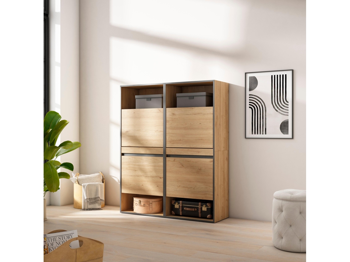 Zapatero, 120x145x35 cm, Dormitorio, habitación, Mueble auxiliar, Roble SKRAUT HOME