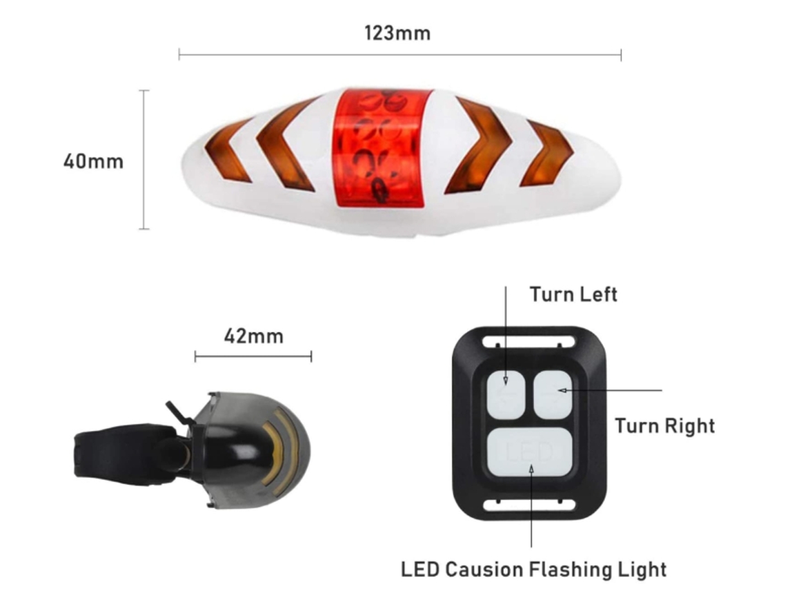 Luz trasera de control remoto inalámbrico YIZHOOD DES253 (negra)