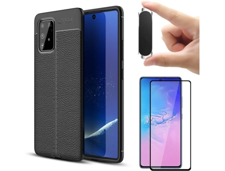 Carcasa, Protector y Soporte Samsung S10 Lite 2020 Rugged Leather Negro