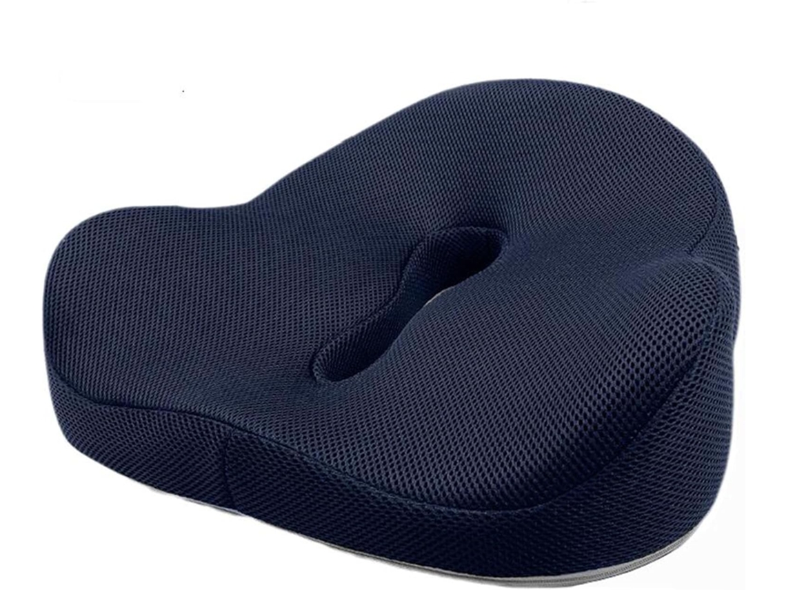 Cojín De Asiento De Espuma Viscoelástica De Malla Para Silla De Oficina Para Aliviar El Dolor De Cadera Azul Gertiz