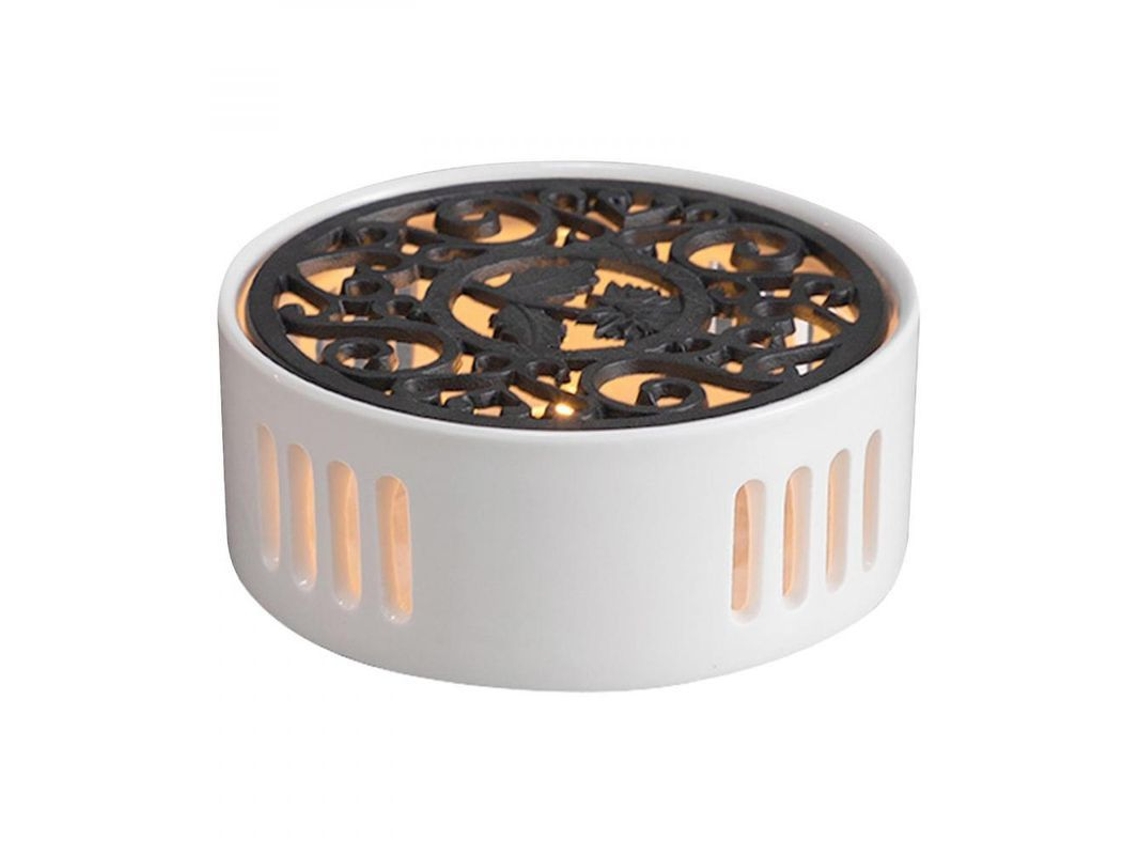 2026-4234-calentador De Tetera Con Veladora Base Hueca Soporte Hierro Para Tazas De Café Cerámica Negro