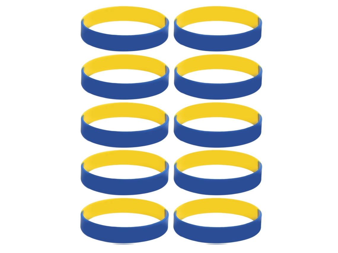 10 Pulseras De Goma Con Diseño De La Bandera Ucraniana Para Hombres Y Mujeres.