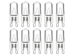 Bombilla Halógena G9 40w 230v 480lm 2900k Blanco Cálido, 360°, Regulable, Paquete De 10 Para Lámparas De Araña E Iluminación.