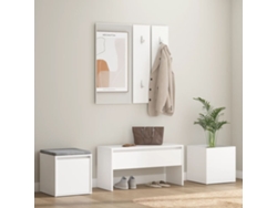 Conjunto de muebles de recibidor de madera blanca DKD HOME DECOR