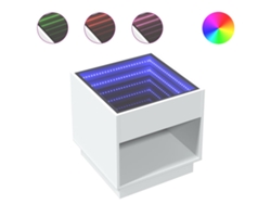 Mesita de noche Maison Exclusive con luces LED en blanco (50 x 50 x 50 cm)