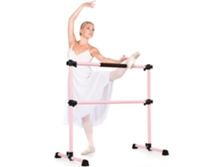 Barra de Ballet Independiente Altura Regulable Barra de Estiramiento Desmontable Barra de Ballet de Hierro Carga hasta 50 kg (Rosa) COSTWAY