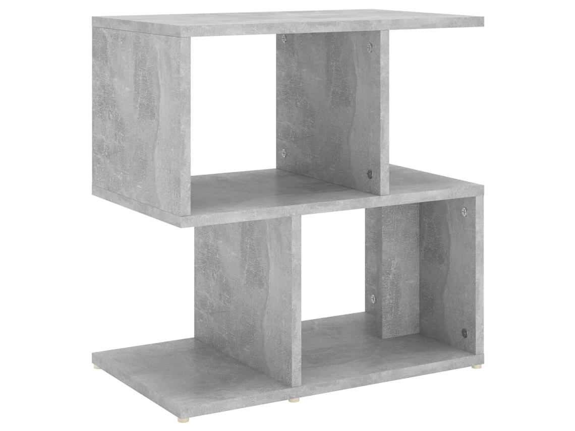 Mesa chevet con compartimentos de rangement 50 x 30 x 51,5 cm bois dingénierie gris dec034048 décoshop26