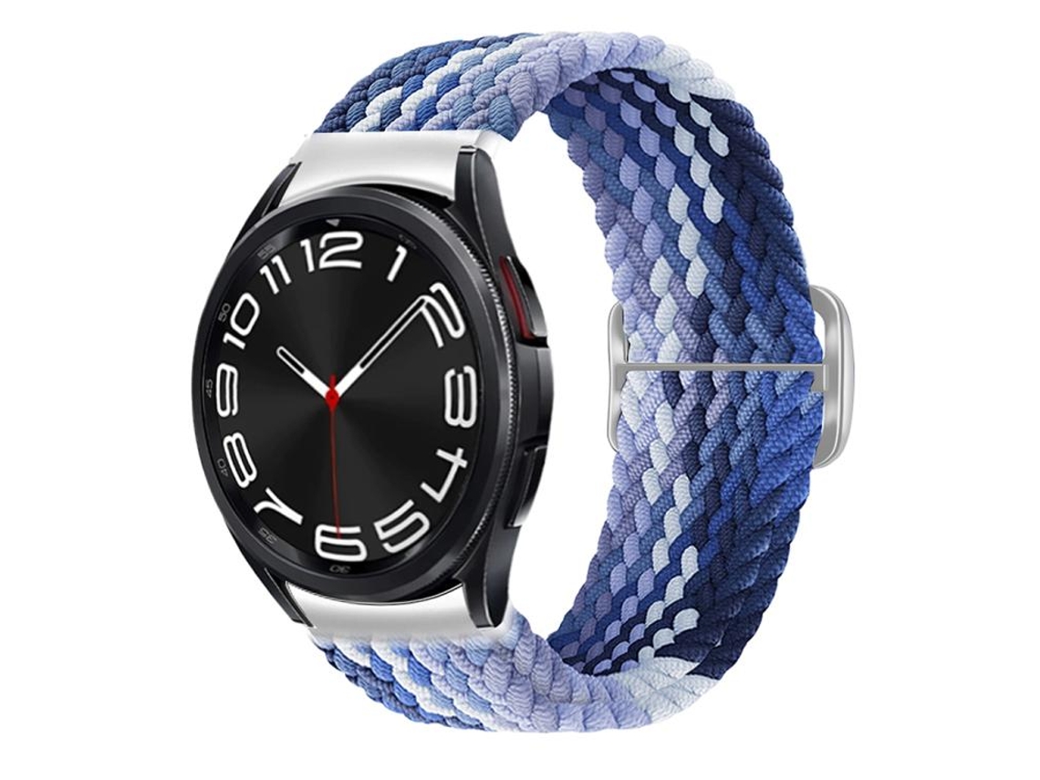 Bracelete Para Samsung Galaxy Watch 7/6/5/4 - Nylon Trançado Eight Buckle - Blueberry