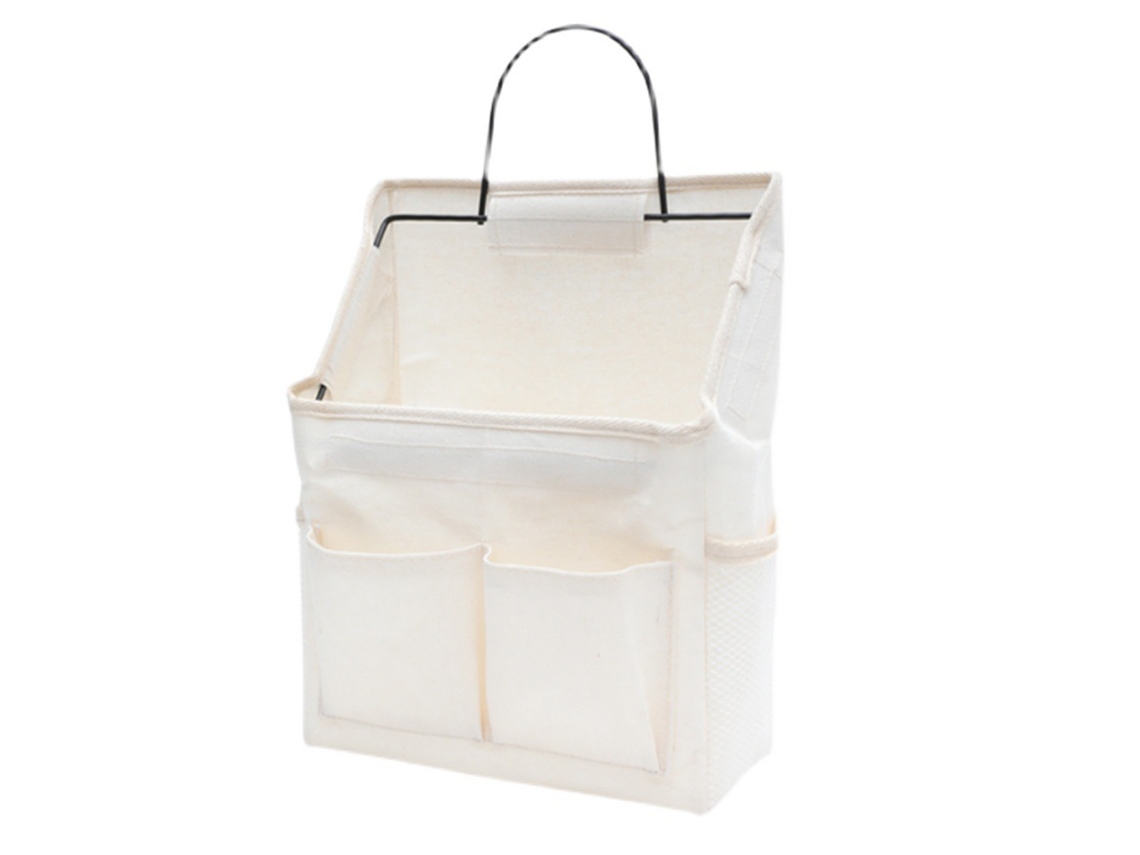 Organizador de bolsa colgante con bolsillos en blanco (24x16x4cm) Kofihety