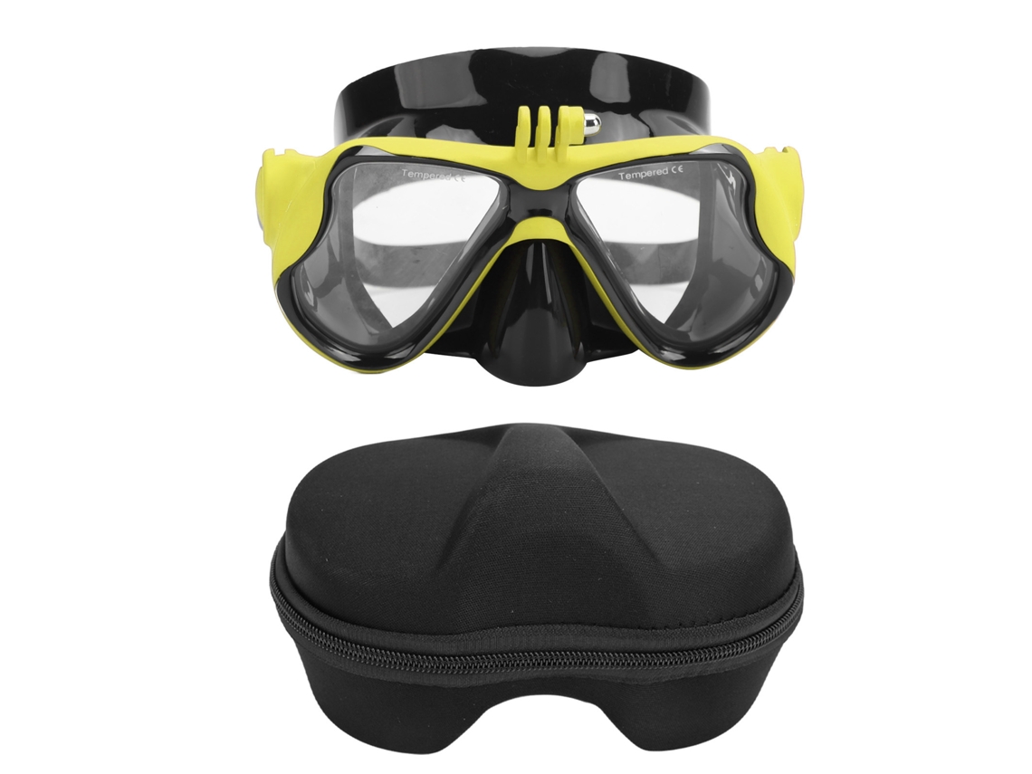 2026rebe-óculos De Mergulho Profissionais Anti-glare Com Suporte Para Câmera De Ação, Snorkel E Natação Amarelo Fluorescente