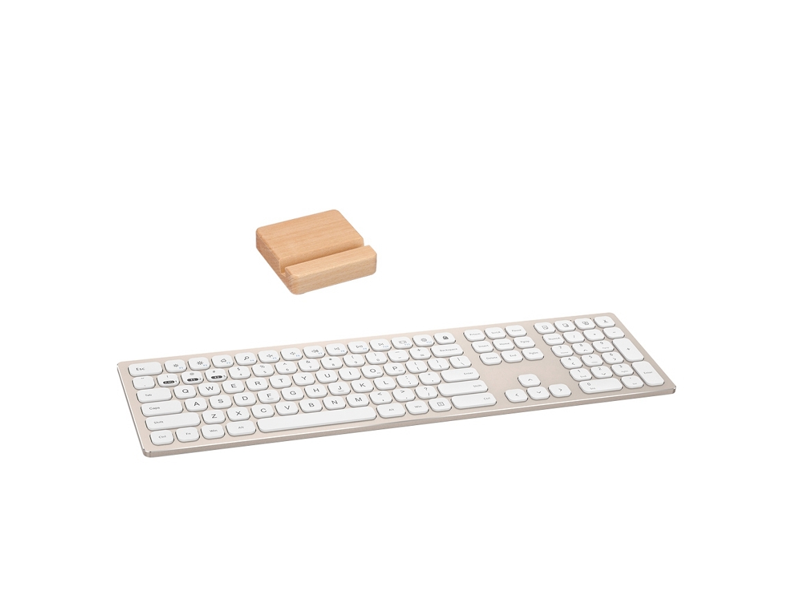 Teclado Con Case De Aluminio Inalámbrico Dual Mode Bluetooth 2.4g Ik8300 Para Computadora, Teléfono Y Tableta, Color Plata