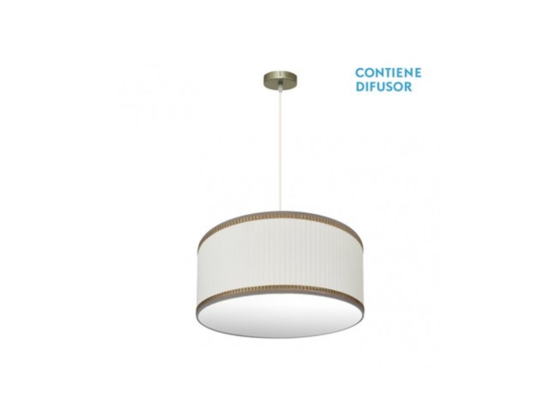 Lámpara colgante Soprano 2x27 cm, piel/beige, 50 x 50 cm, Fabrilamp