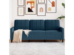 Sofá De 3 Plazas | Sofá De Salón | Sofá De Descanso Terciopelo Azul 180 Cm