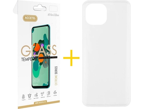 Kit Funda + Protector de Pantalla Apple iPhone 13 ACCETEL Liso 5 Transparente