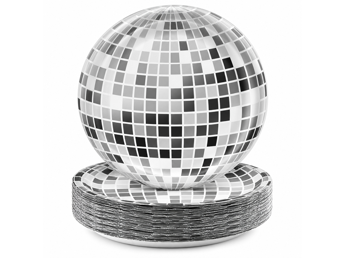 Platos Polski Papel Cuadros 18 Cm 48 Uds Desechables Ligeros Para Fiesta Disco Y Cumpleaños En Casa O Club