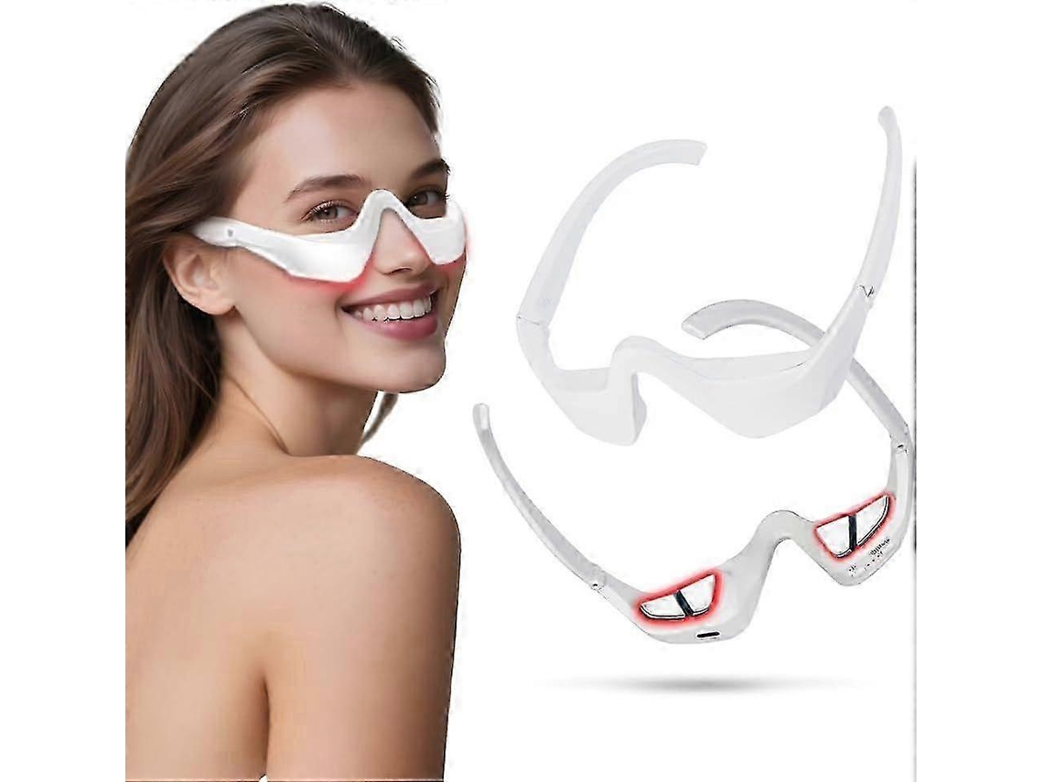 Dispositivo de terapia ocular con luz roja y microcorriente, masajeador ocular 3D con contorno para ojos oscuros.
