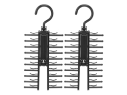 2 Percheros Para Corbatas Con Gancho Giratorio De 360 Grados, De Plástico Negro, Para Armario.