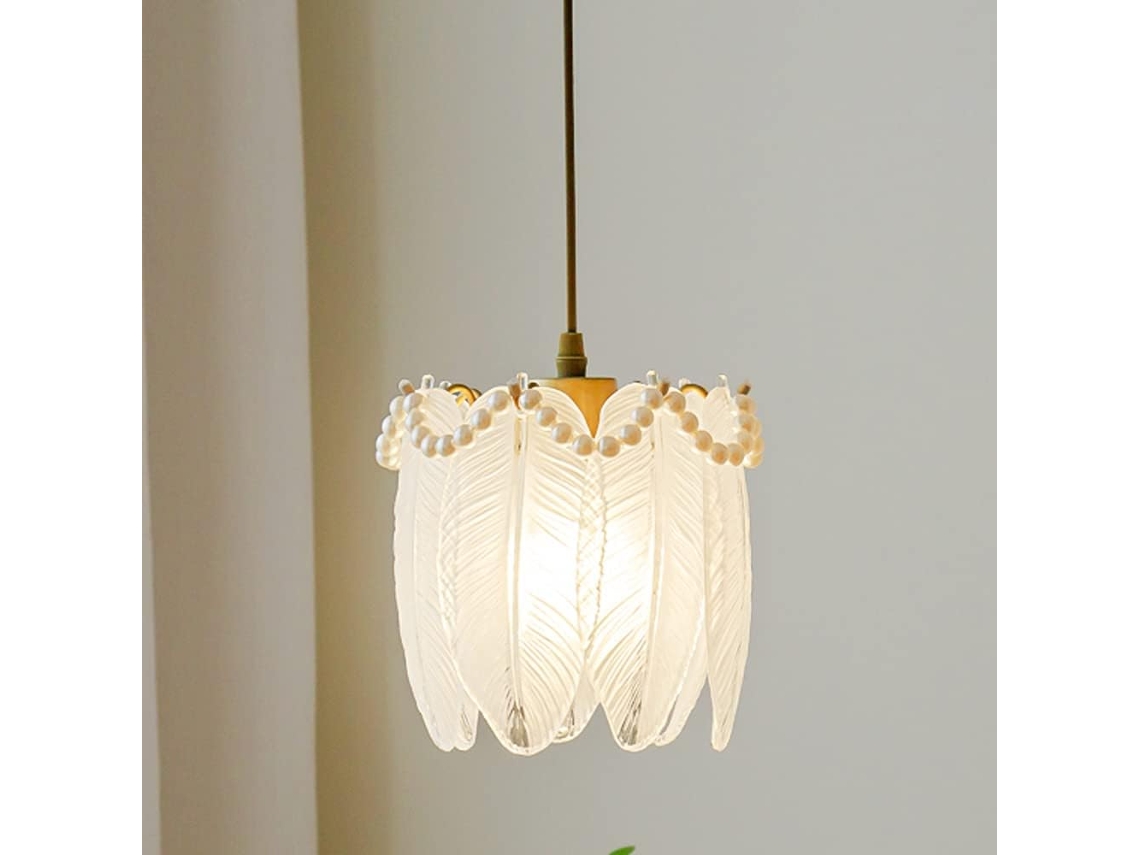 Lámpara Colgante Moderna Y Elegante Con Forma De Pluma De Cristal, Lámpara De Techo Colgante De Estilo Francés, Mini Araña Art Déco.