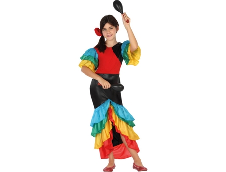 Disfraz de Niña DISFRAZZES Rumbera Multicolor (Talla: 10 a 12 años)