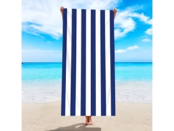 Toalla de playa de microfibra a rayas Yuysan, de alta absorción y secado rápido, 180 x 90 cm, modelo ST020, azul oscuro.