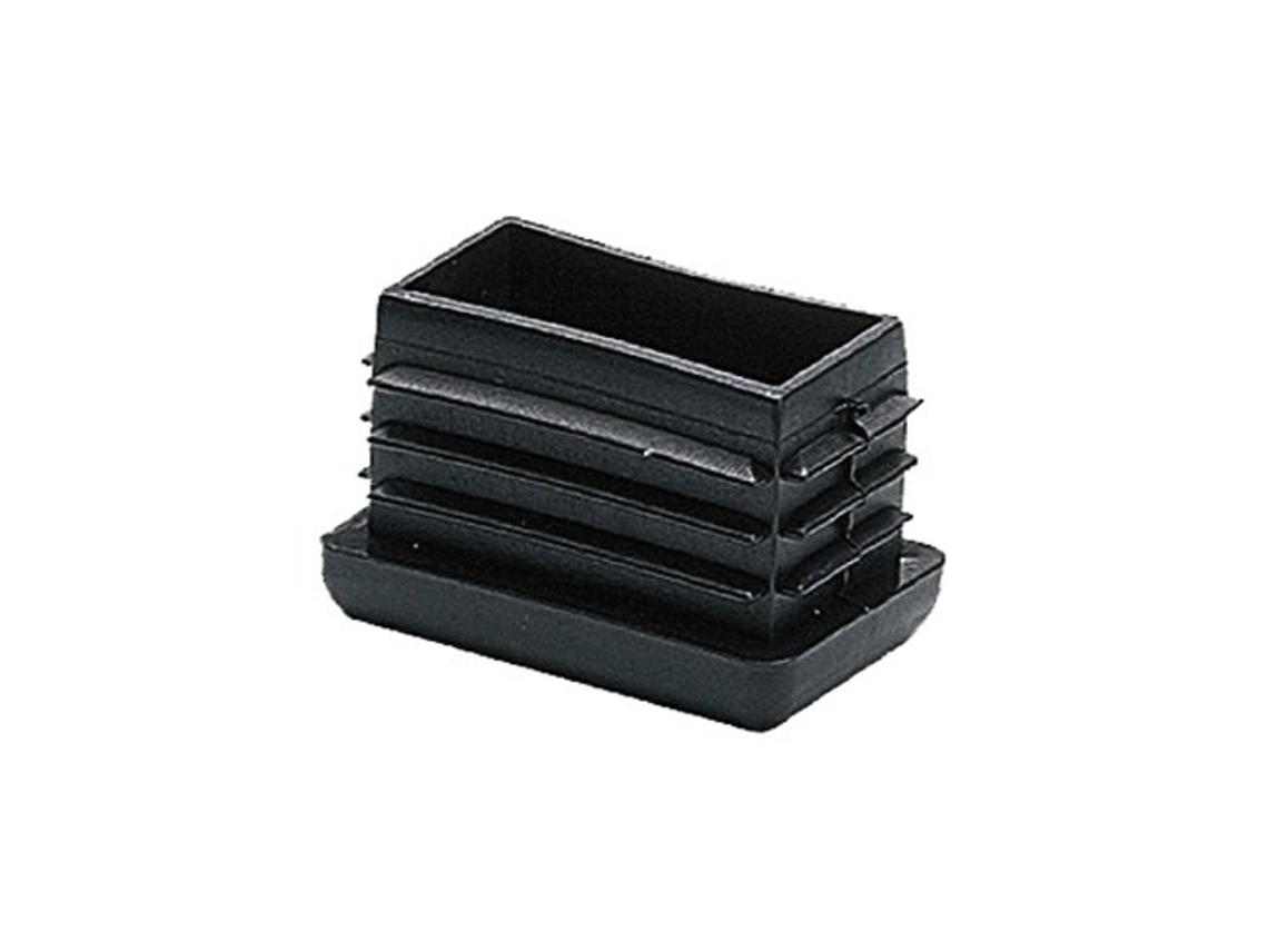 Contera Rectangular Con Aletas Cnt04 De Polietileno Negro 4x2,2x2,5cm (25 Unidades) Micel